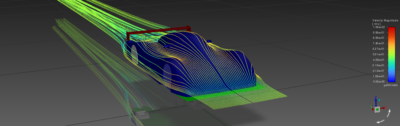 Simulación aerodinámica CFD líneas de velocidad
